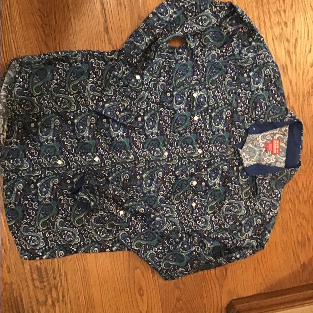 Red Ranch Men’s Paisley Western Shirt Pearl Snap L